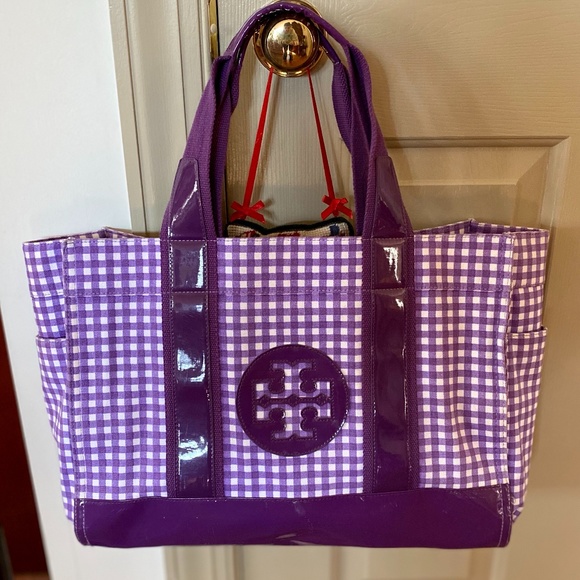 Tory Burch Handbags - NWOT Tory Burch Patent/Gingham Tote Bag